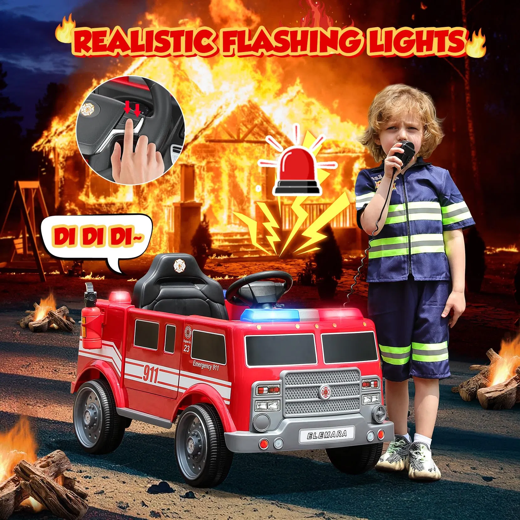 Best Quality 12V Ride on Fire Truck