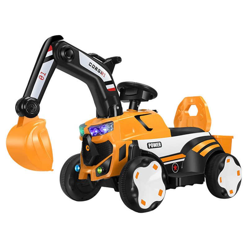 Electric Excavator Ride-on Toy Car for Boys with Remote Control