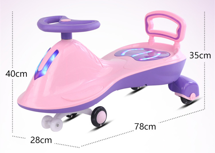 Children Toys Kids Baby Slide Car New Model Colorful Cheap Swing Car Ride on Toys with Push Bar