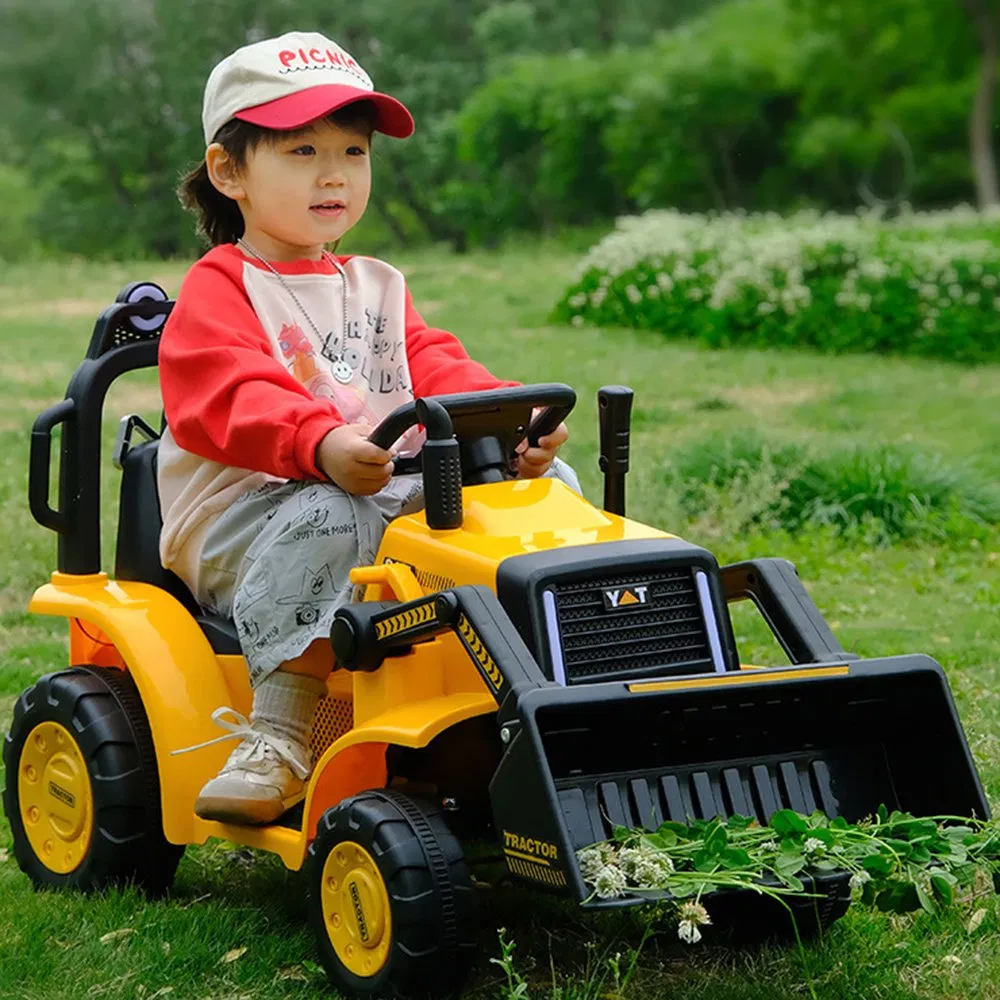 Children's Electric Bulldozer Ride-on Front Loader Excavator Rechargeable Four-Wheel Remote Control Construction Toy Vehicle