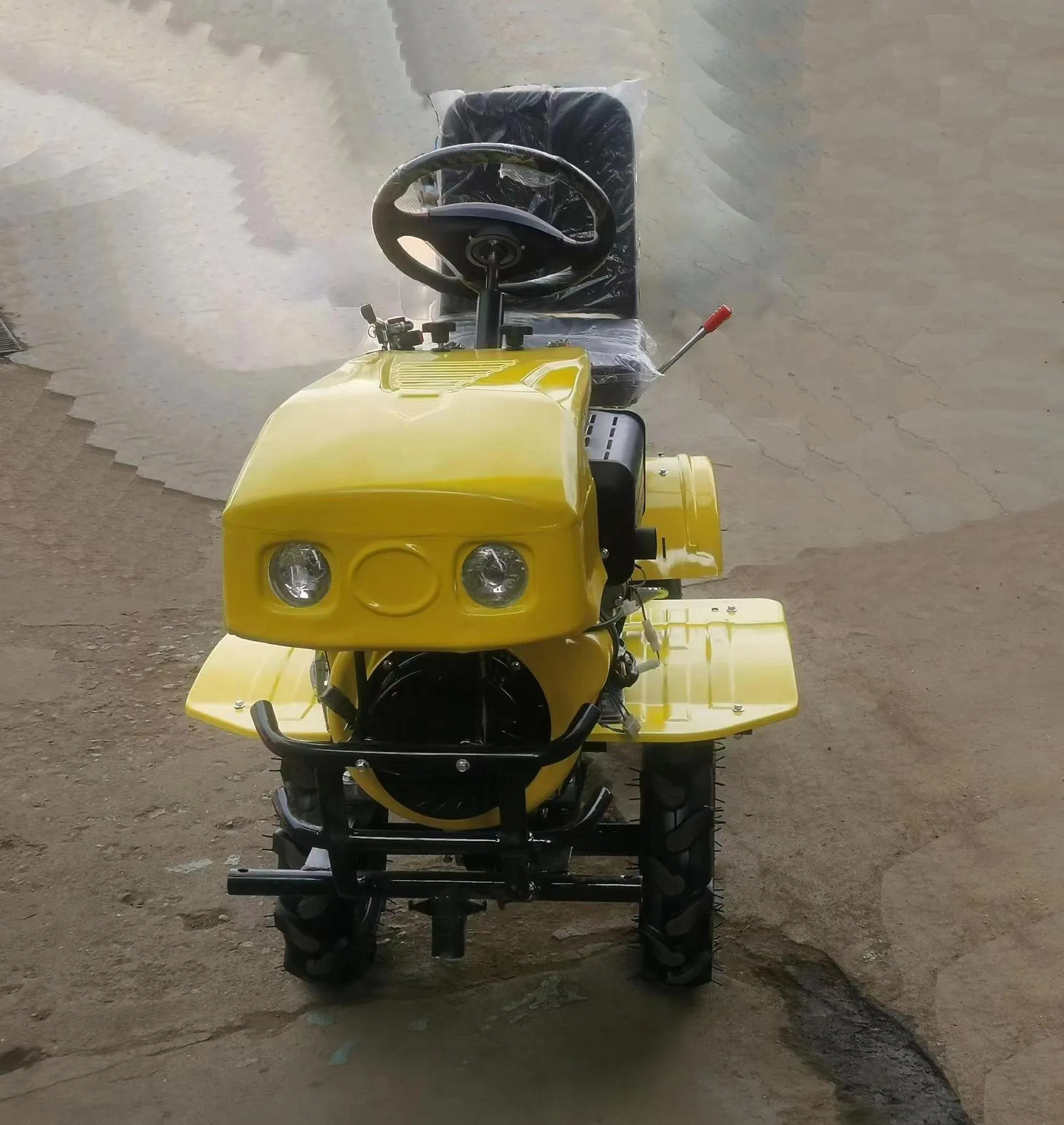 Long-Service 4-Wheel Ride-on Rotary Tiller Garden Cultivator for Mini Tractor for Farm Use