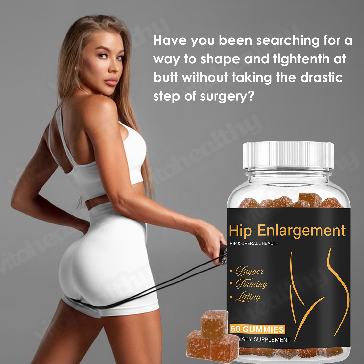 Vitahealthy OEM/ODM Private Label Factory Supply Natural Health Products 60 Hip Butt Enlargement Gummies