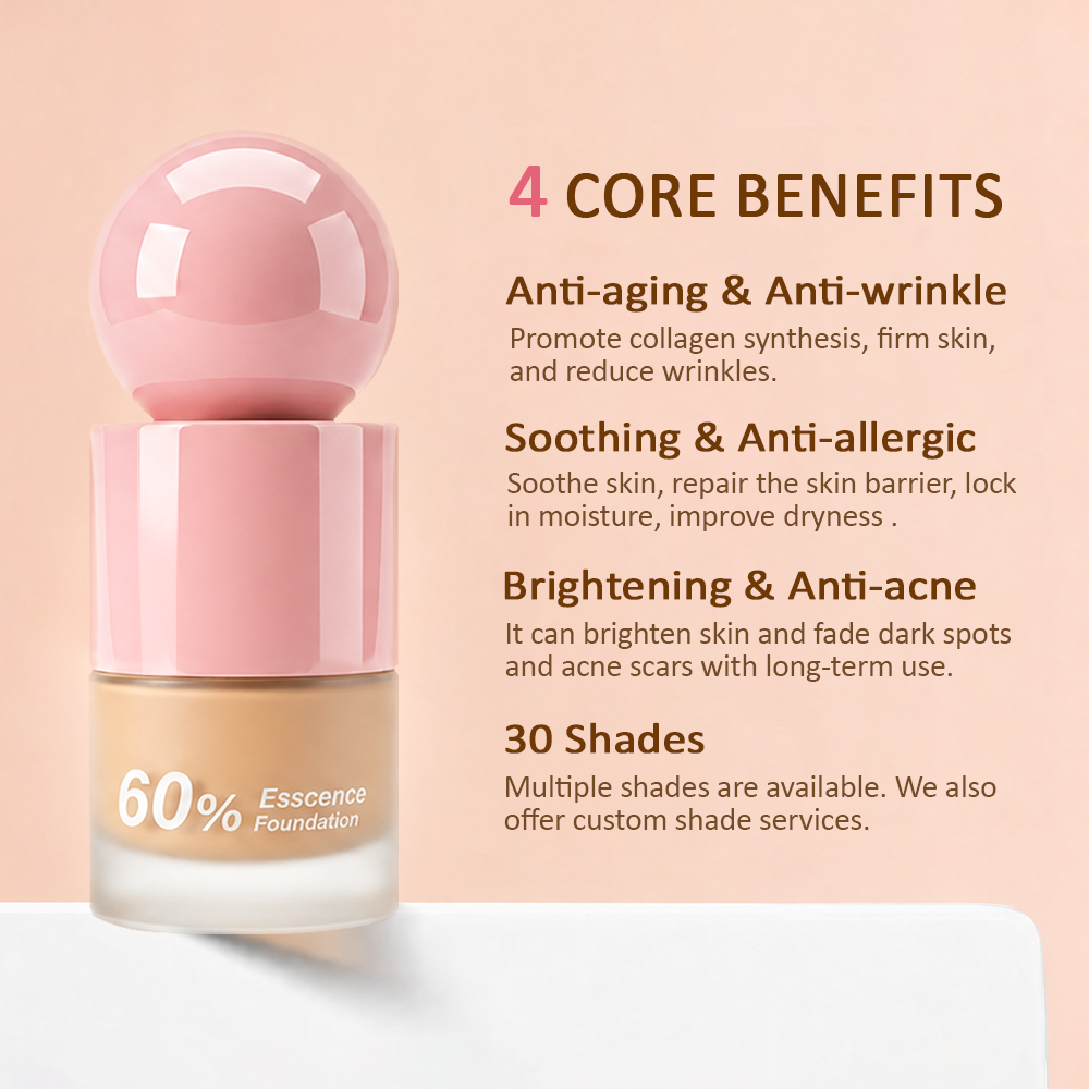 OEM LOGO Custom Private Label Foundation Makeup Face Vegan Matte Full Coverage Waterproof Liquid Foundation For Black Skin All