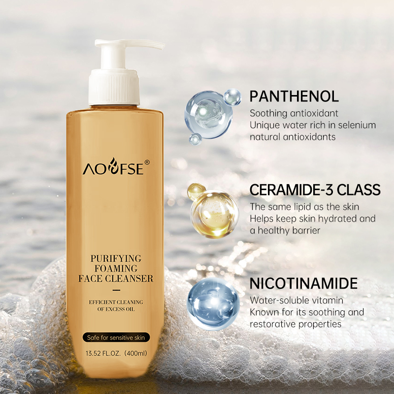 Oem/Private Label Facial Cleansers Nicotinamide Foaming Whitening Bright Beauty Face Wash