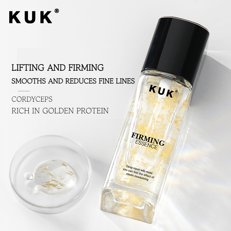 KUK Private Label Cordyceps Anti Aging Face Serum Peptide Firming Anti Wrinkle Hyaluronic Acid Essence OEM Custom Logo 30ml