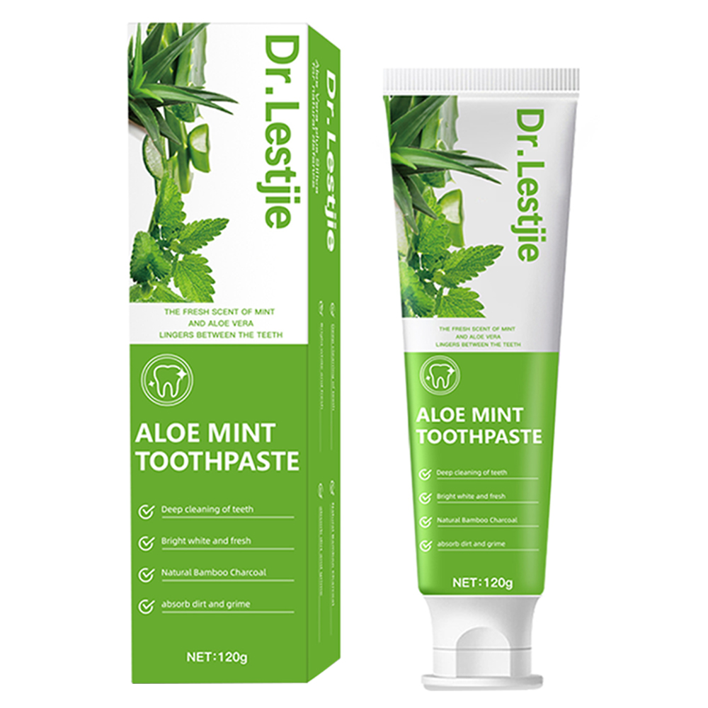 Dr.Lestjie Manufacturer Wholesale Herbal Aloe Vera Mint Whitening Toothpaste 120g OEM/ODM Home Fresh Breath Teeth Whitening