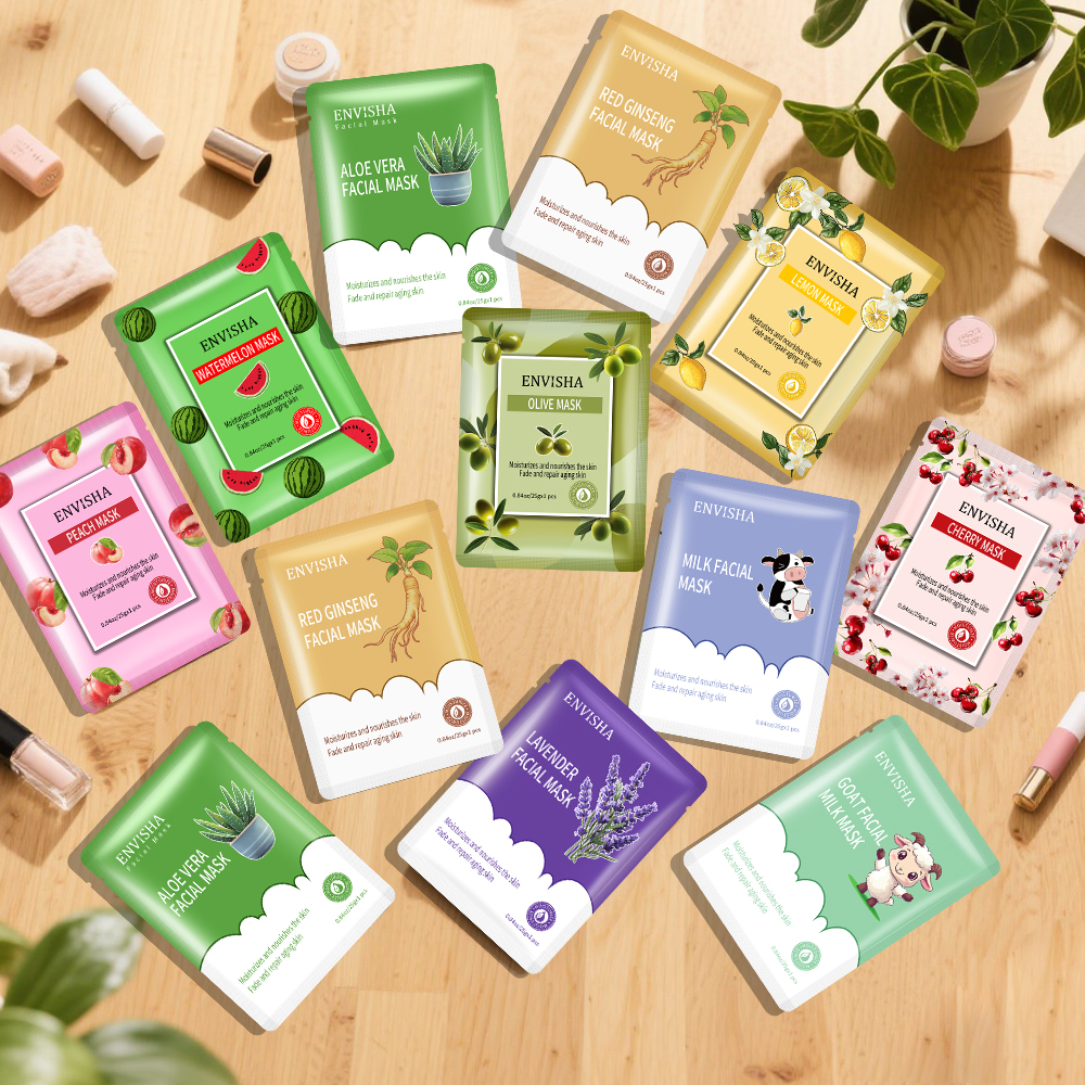 Wholesale Organic Vegan Face Care Products Deep Moisturizing Oil Control Brightening Face Whitening Fruit Sheet Mask