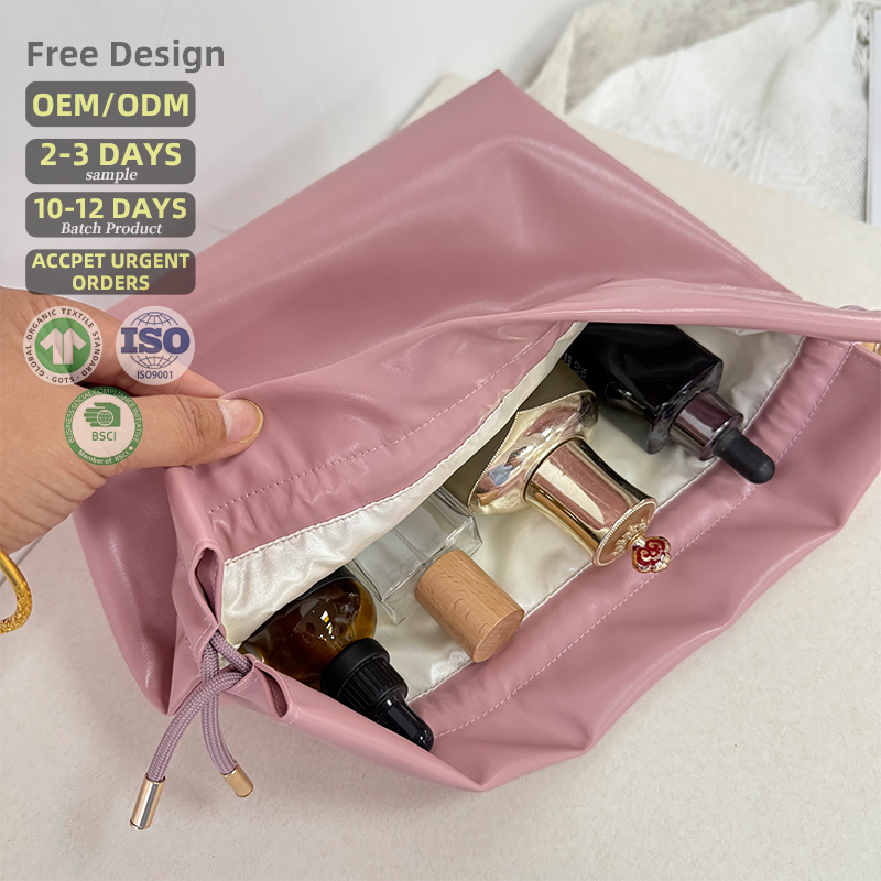 Manufacturer of Luxurious Faux Leather Gift Bag with Waxed Cord Wedding Favor &amp; Brand Packaging Embossed Logo Available