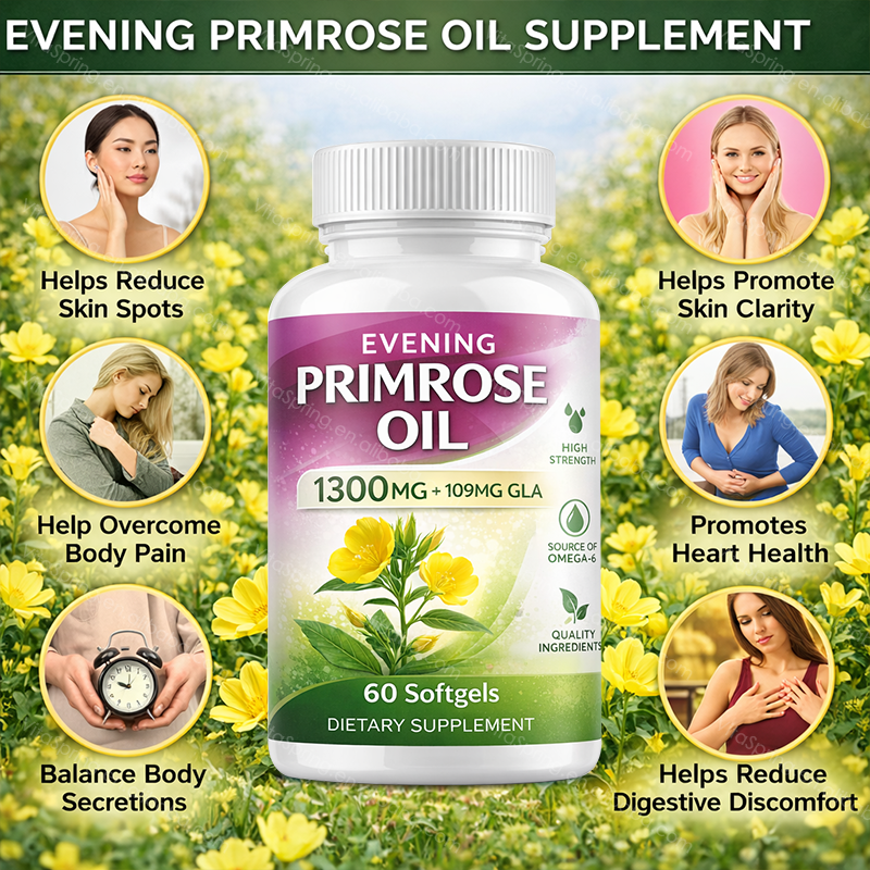 Evening Primrose Oil Capsules OEM ODM Private Label Hormone Balance Skin Health Wholesale Manufacturer
