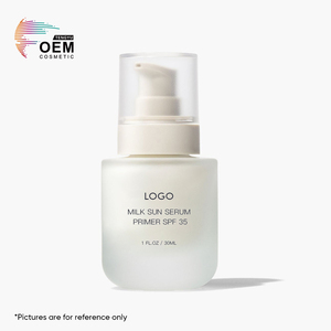 Natural Organic Hydrating Formula Oil-Free Sunscreen Mineral Zinc Oxide Blurs Pores Brighten Goat Milk Sun Serum Primer Spf 35