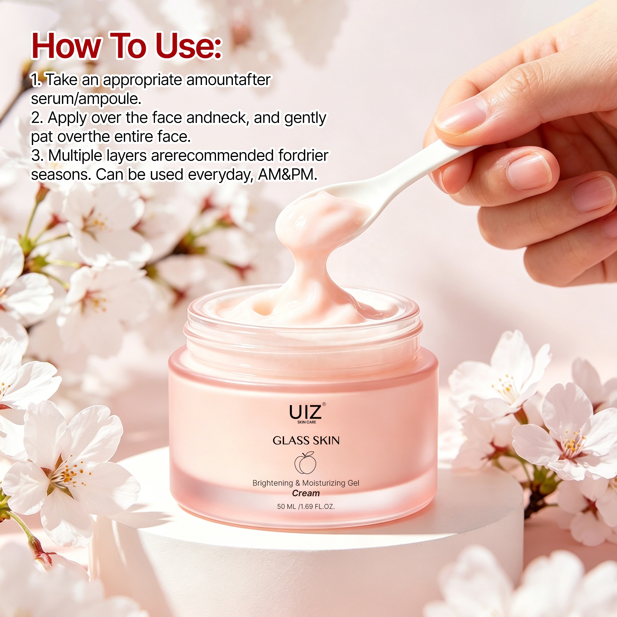 Private Label Peach+70% Niacinamide Skin Care Set Organic Brightening Anti-Aging 4-Piece Korean Facial Skincare Kit Gift
