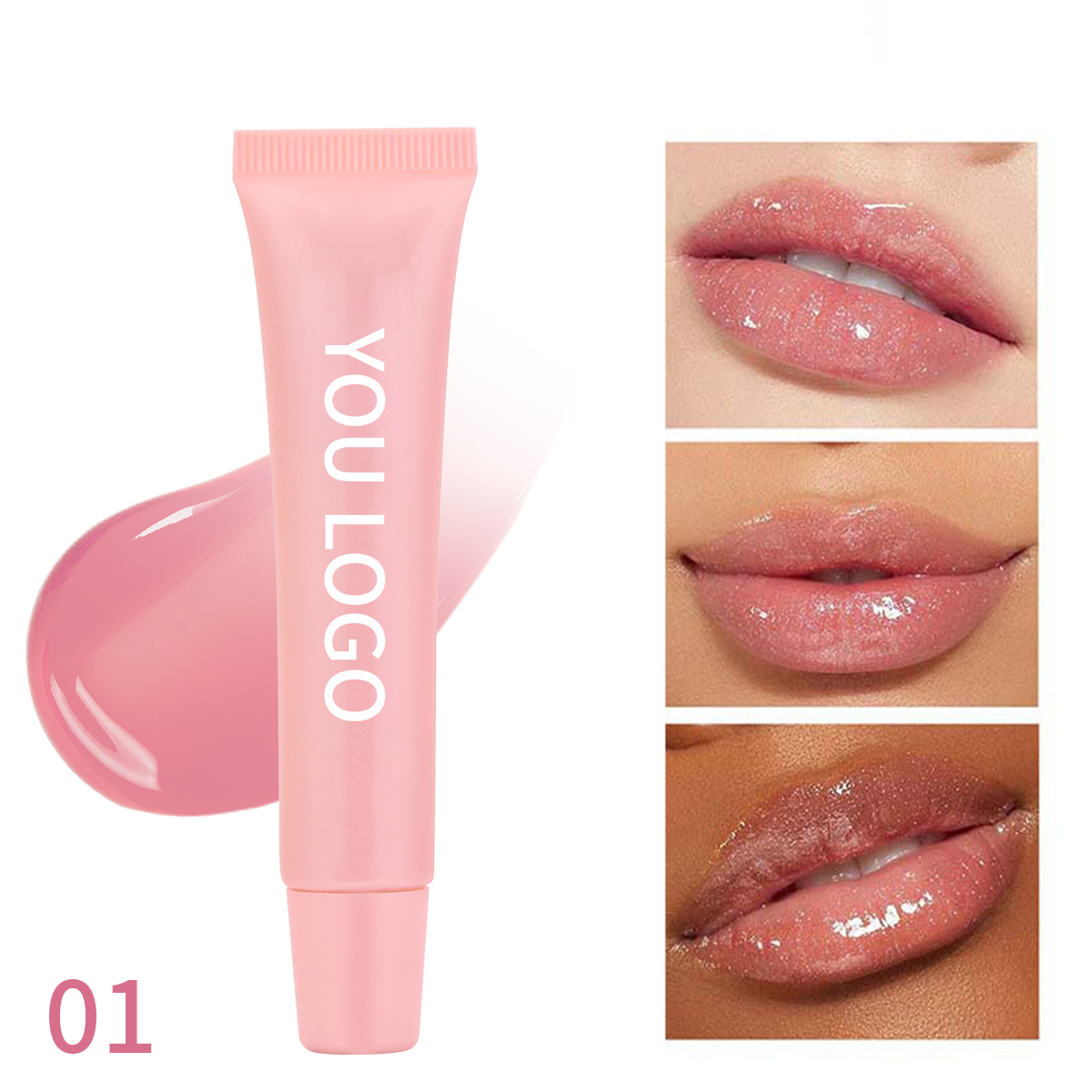 Customized Logo Vegan Lip Oil Long-Lasting Moisturizing Lip Balm SPF Fruit Flavor Private Label Lip Gloss Liquid Squeeze Tubes