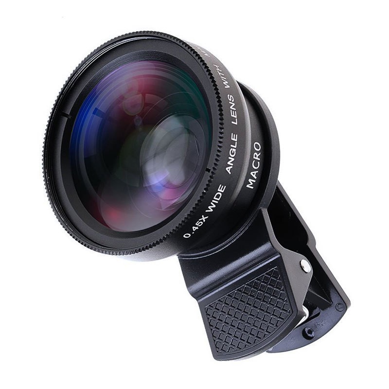 IRISMANLI 0.45x Ultra-Wide-Angle Universal Phone Clip High-Definition External Camera Single-Lens Reflex Eyelash Macro Lens Tool