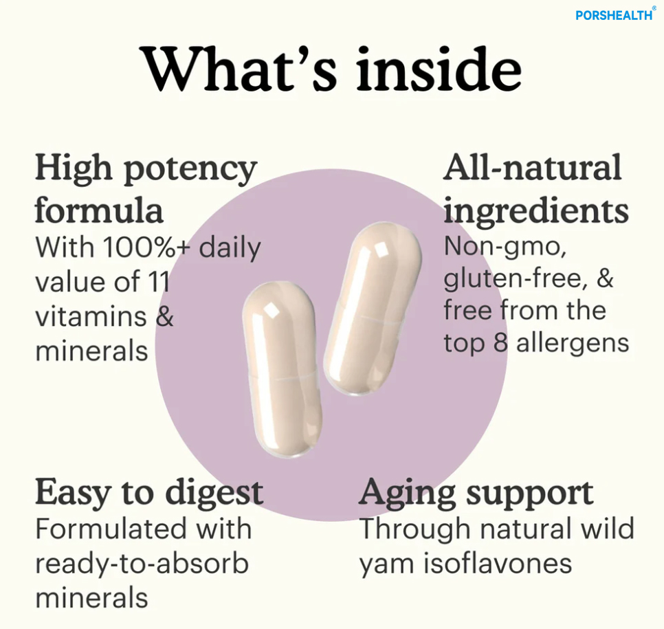 Private Label Whole Food Women's Adult Beauty Multivitamin &amp; Mineral Supplement Hair Skin Energy Wellness 90 Capsules-OEM ODM