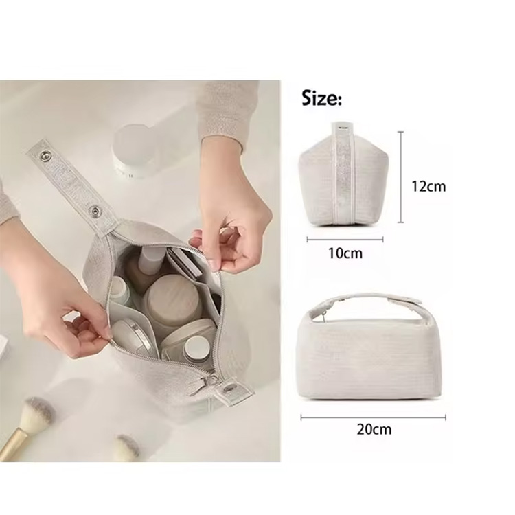 Custom Natural Plain Canvas Cotton Hemp Jute Makeup Cosmetic Bag Wholesale Travel Reusable Durable Cosmetic Bag For Women.