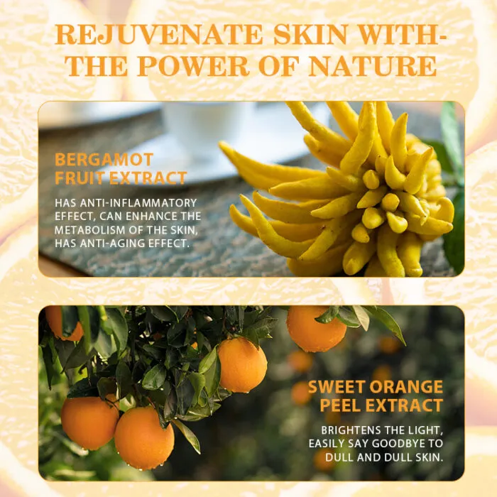 Wholesale Custom Logo Vc with Orange Essential Oil Face Whitening Moisturzing Anti-Aging Eye Cream Facial Serum Skincare Set
