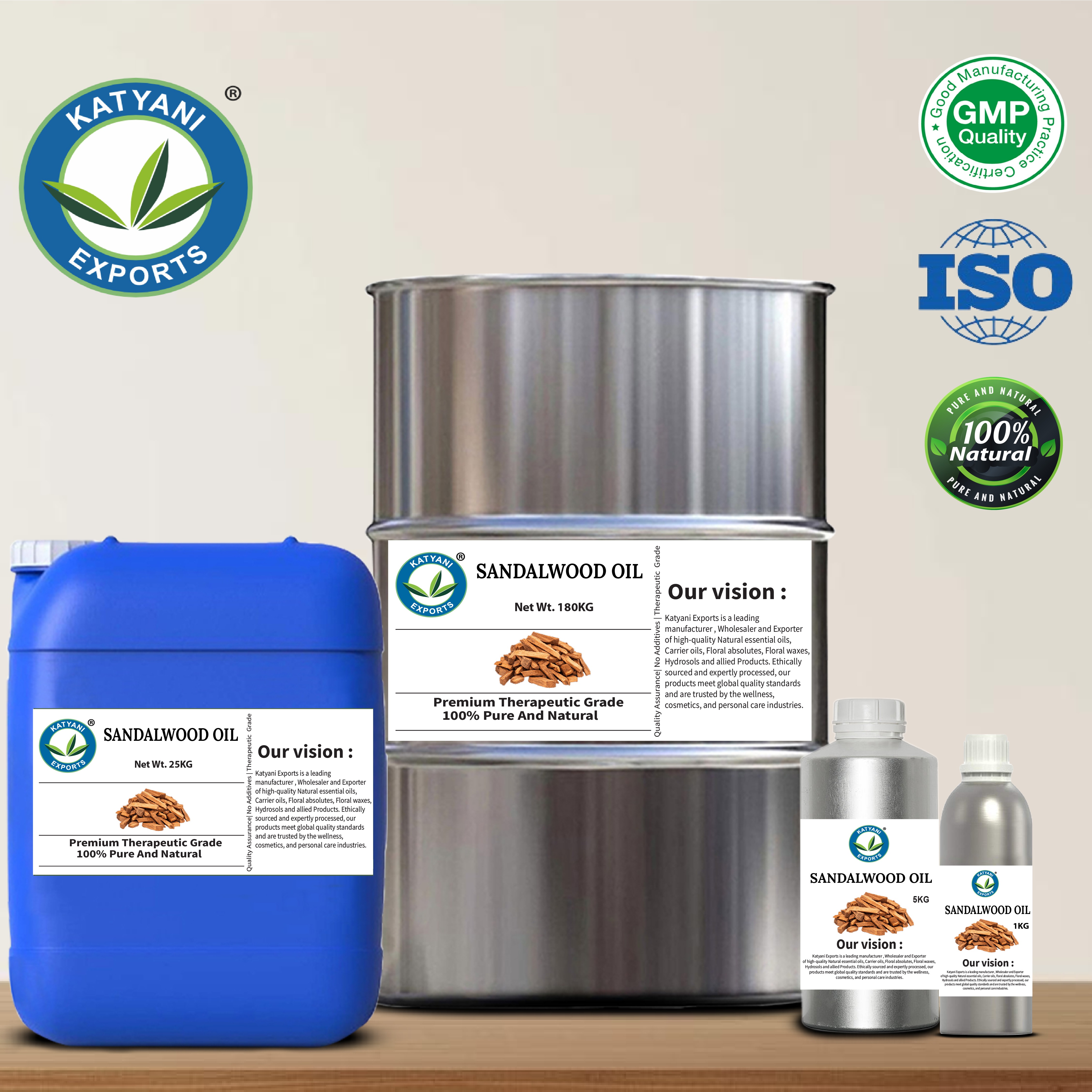 Sandalwood Oil (Santalum Album) - 100% Pure Premium Quality Wholesale Highly Recommended - By Katyani Exports Bulk Manufacturer