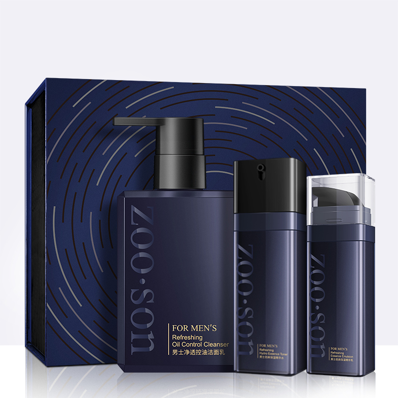 SOOSON Mens Skincare Products Moisturizing Oil Control Cleanser Toner Facial Lotion Face Skin Care Set for Men Manufacturers