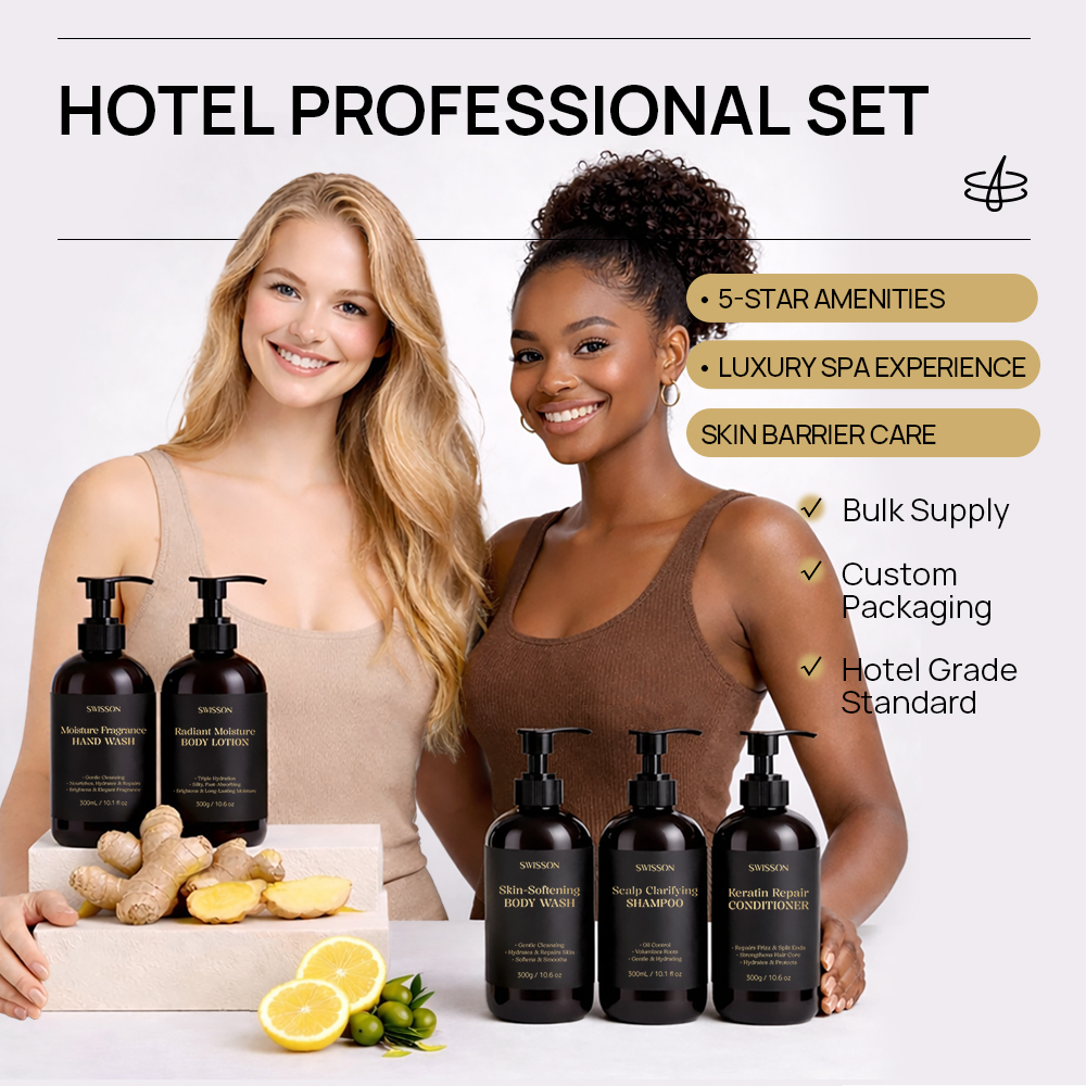 Hotel Deep Nourishing Moisturizing Hair &amp; Body Care Set with Avocado Oil Rosemary Gentle Skin-Smoothing Body Wash Vegan Shampoo