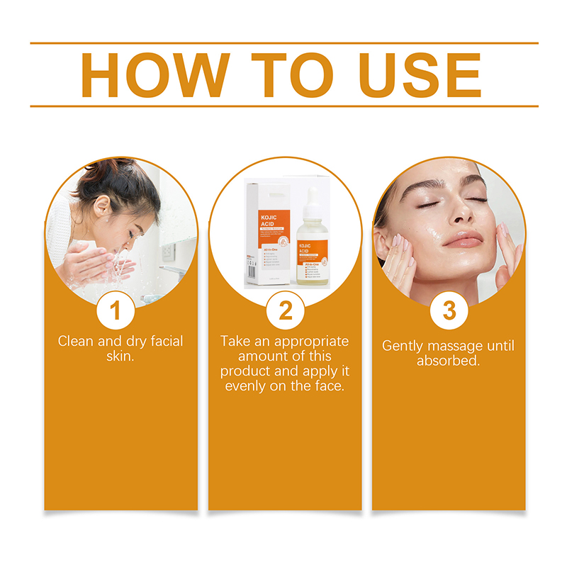 30ml Organic Skin Care Face Serum Anti Aging Lighten Spots Kojic Acid Turmeric Solution