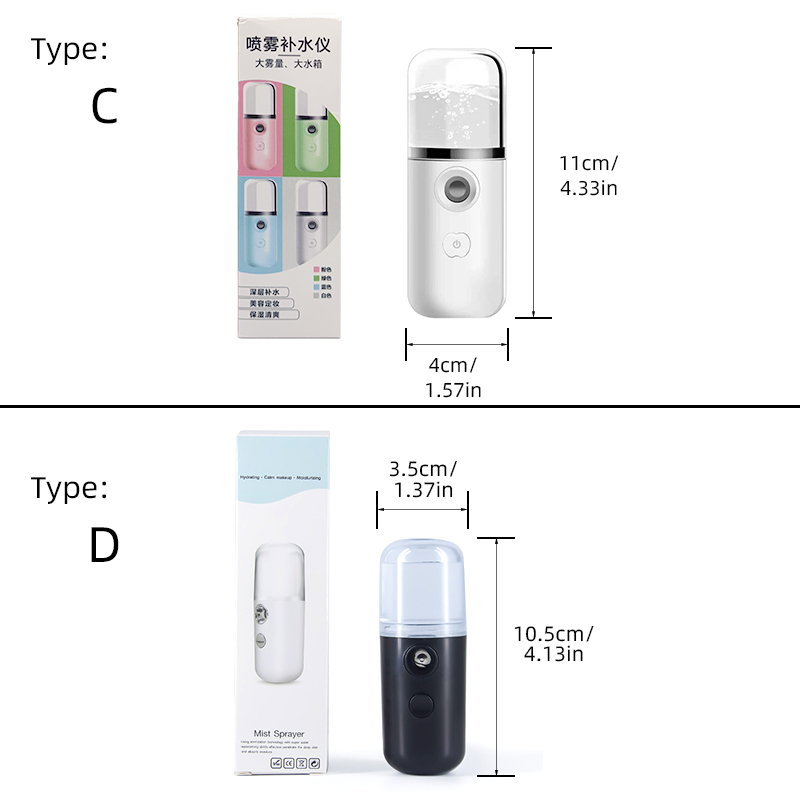 Moisture Care Handheld Steaming Ion Rechargeable Alcohol Nano Face Spray Steamer Mini Skin Facial Sprayer Mist Water Portable