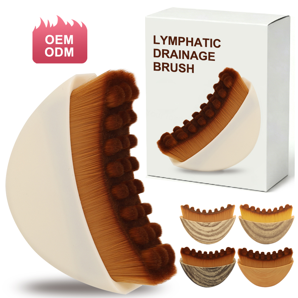 Women Single Wholesale Private Label Luxury Vegan Travel Custom High Quality Professional Lymphatic Drainage Contour Face Brush