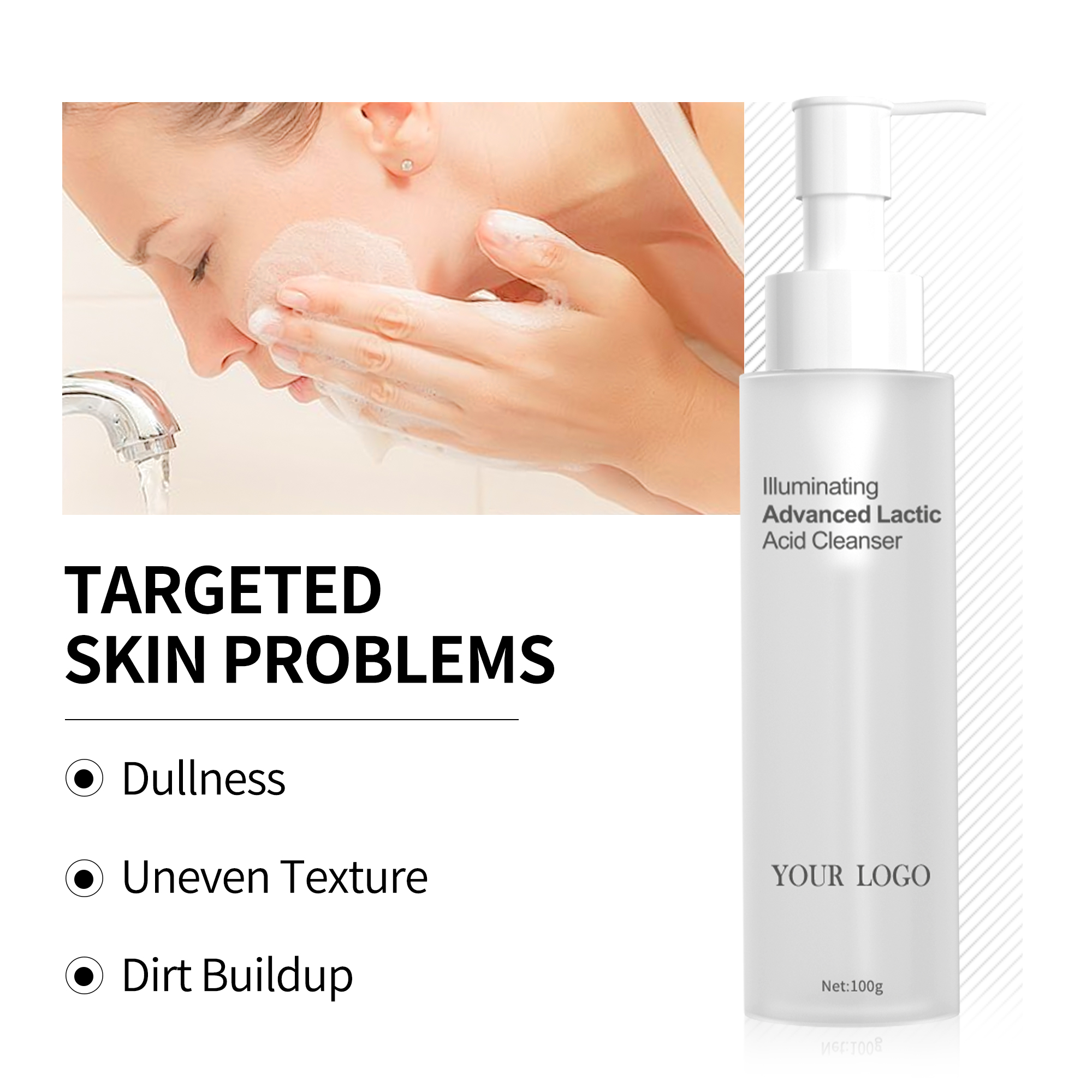 Illuminating Advanced Lactic Acid Exfoliating Face Cleanser for Dullness and Uneven Texture Skin Wash Manufacturer