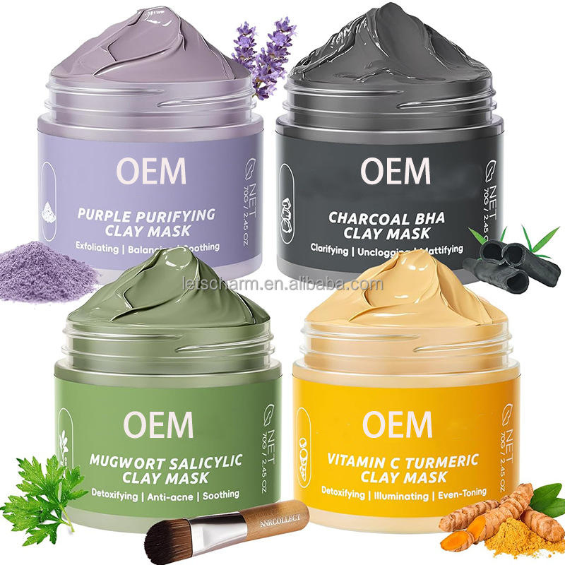 Ls128 OEM Private Label Hydrating Brightening Clay Mask - Moisturizing Skincare for E-Commerce