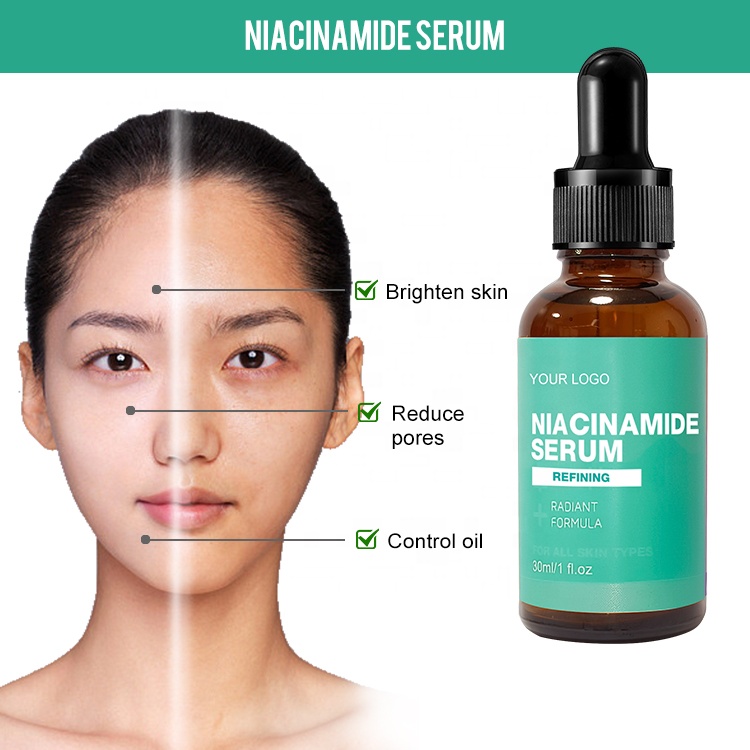 OEM ODM Custom Facial Serum Brightening Niacinamide Hyaluronic Acid Serum with Niacinamide