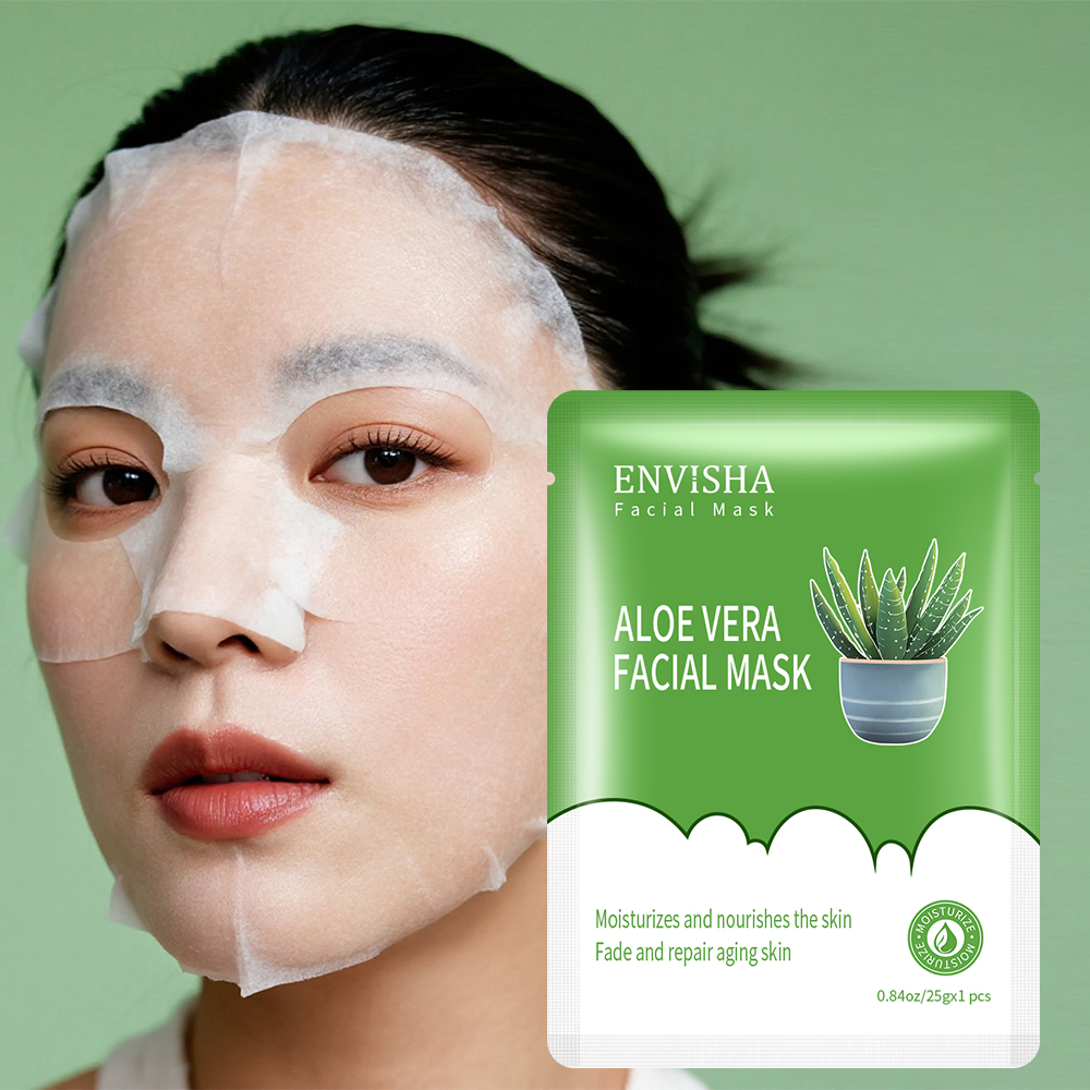 Private Label Natural Plant Beauty Skincare Masks Glycerin Repair Skin Damage Moisturizing Aloe Vera Face Whitening Sheet Mask