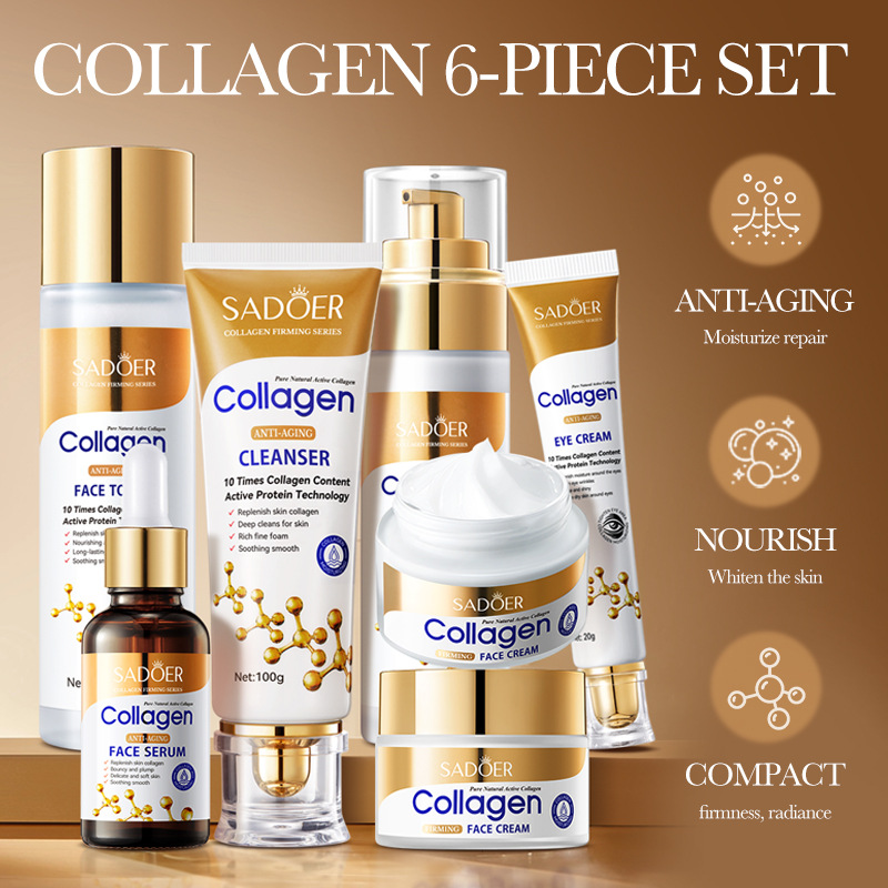 Custom Logo Collagen Licorice Rice Series Anti-Wrinkle Moisturising Hydrating Smooth Skincare Set for Women Men