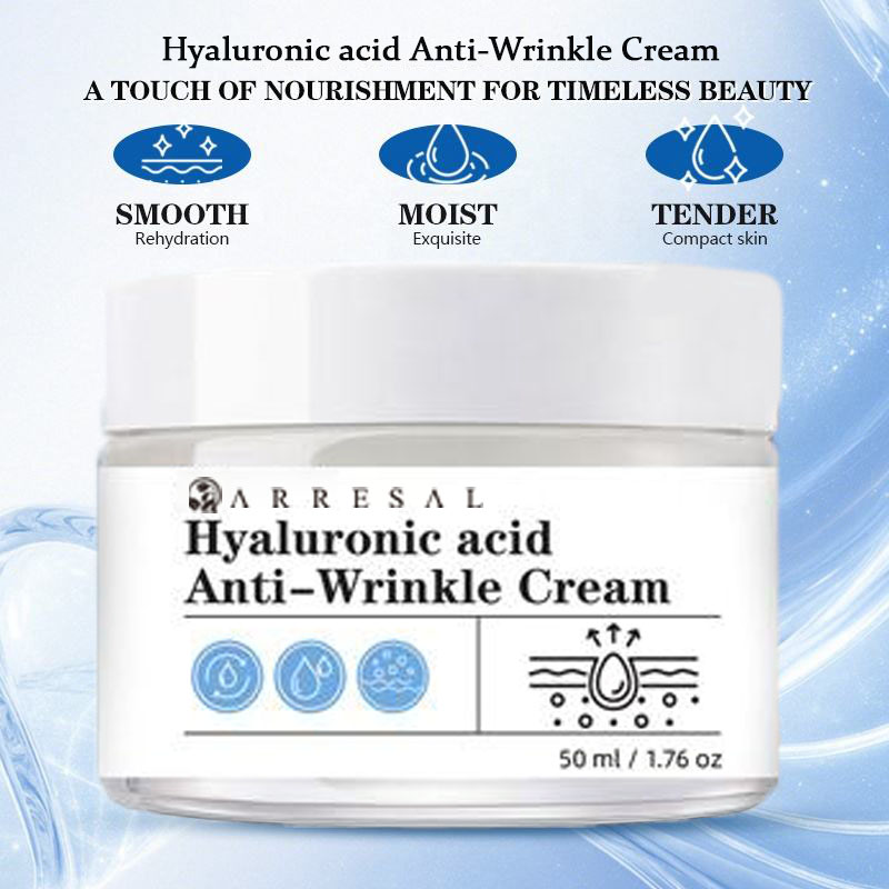 Private Label Hyaluronic Acid Facial Cream Anti Aging Plumping Lightweight Non Greasy Face Moisturizer Wholesale