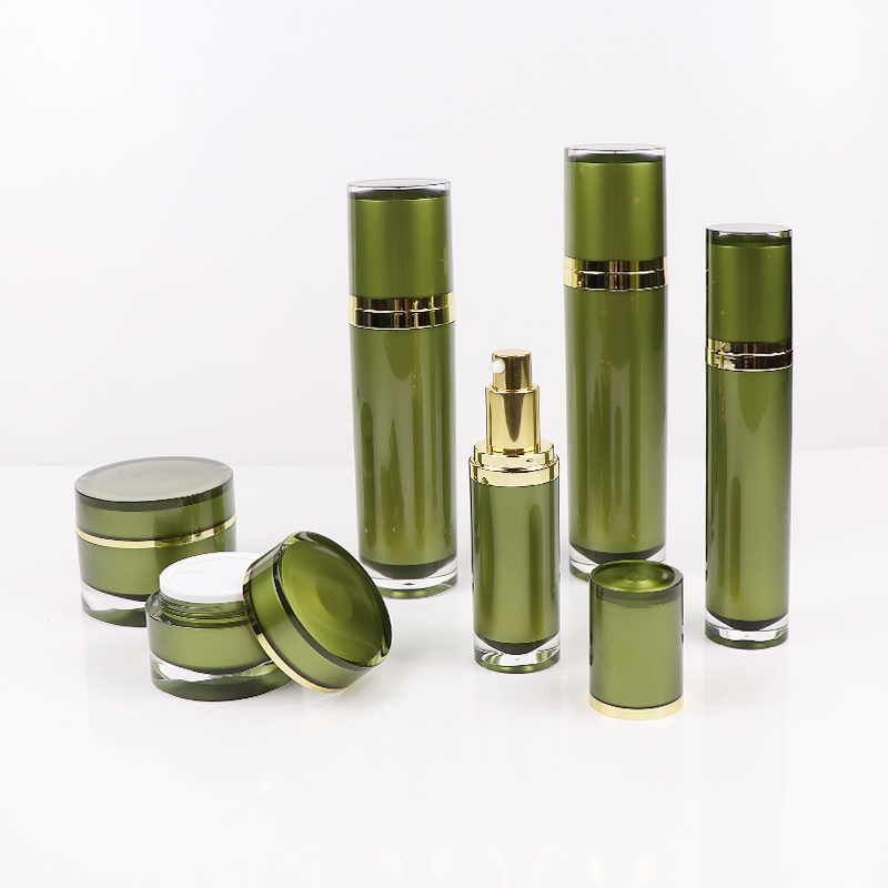 Luxury Eco-friendly 30ml 50ml Cosmetic Packaging Set Green Skincare Cream/lotion Bottle with Press Pump