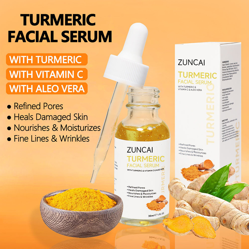 Private Label Brightening Skincare Anti Acne Dark Spot Turmeric Facial Kit Anti Aging Tumeric Skin Care Set