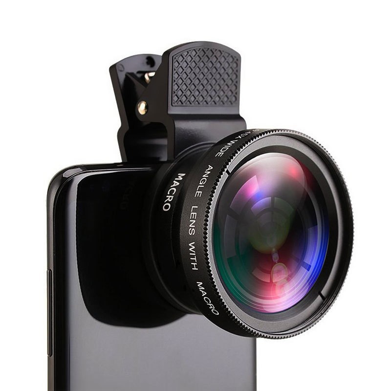 IRISMANLI 0.45x Ultra-Wide-Angle Universal Phone Clip High-Definition External Camera Single-Lens Reflex Eyelash Macro Lens Tool