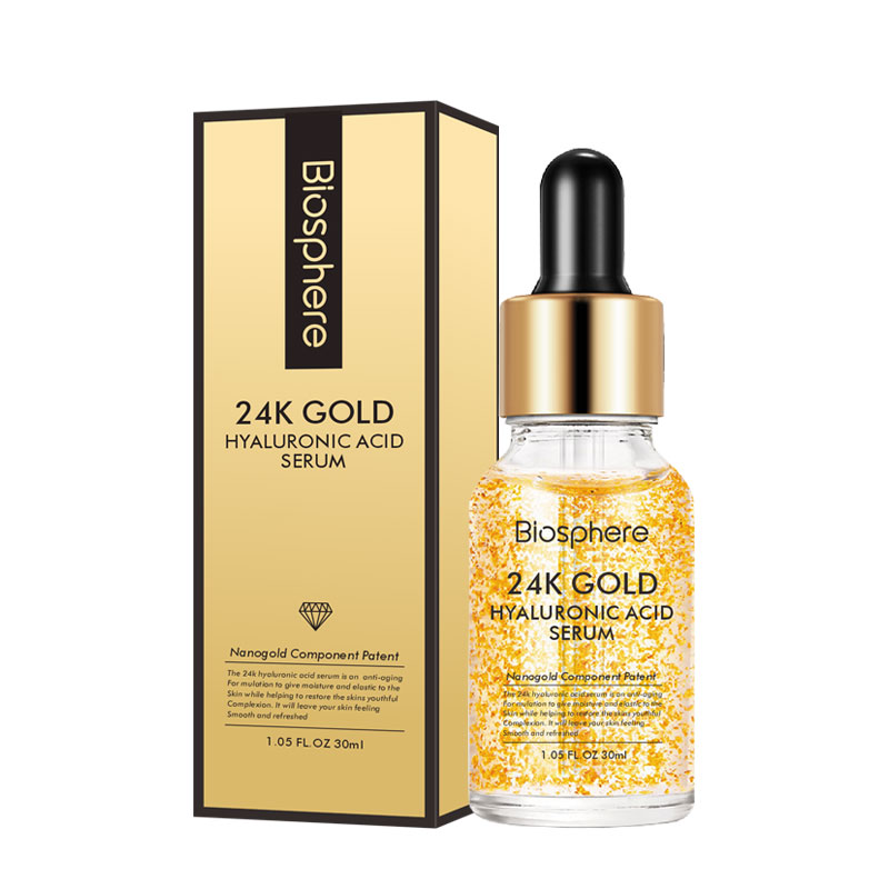 Wholesale Face Hyaluronic Acid Snail Whitening Korea Luxury Radiance And Anti-Aging Primer 24K Serum Gold