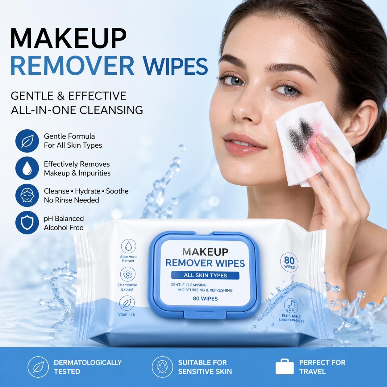 OEM Organic Makeup Remover Wipes Wholesale Natural Feminine Facial Cleaning Wipes Manufacturer