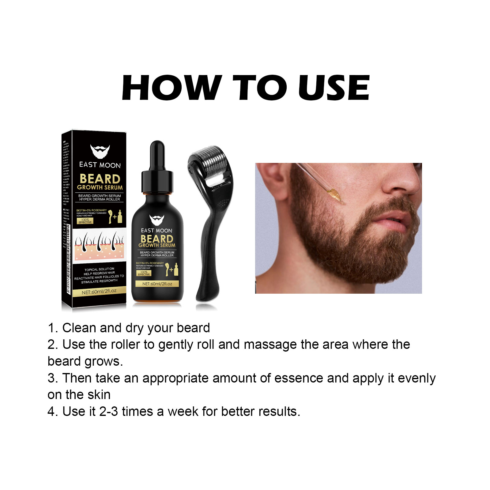 East Moon Facial Care Essence Set Men's Facial Care Hair Nourishing Beard Care