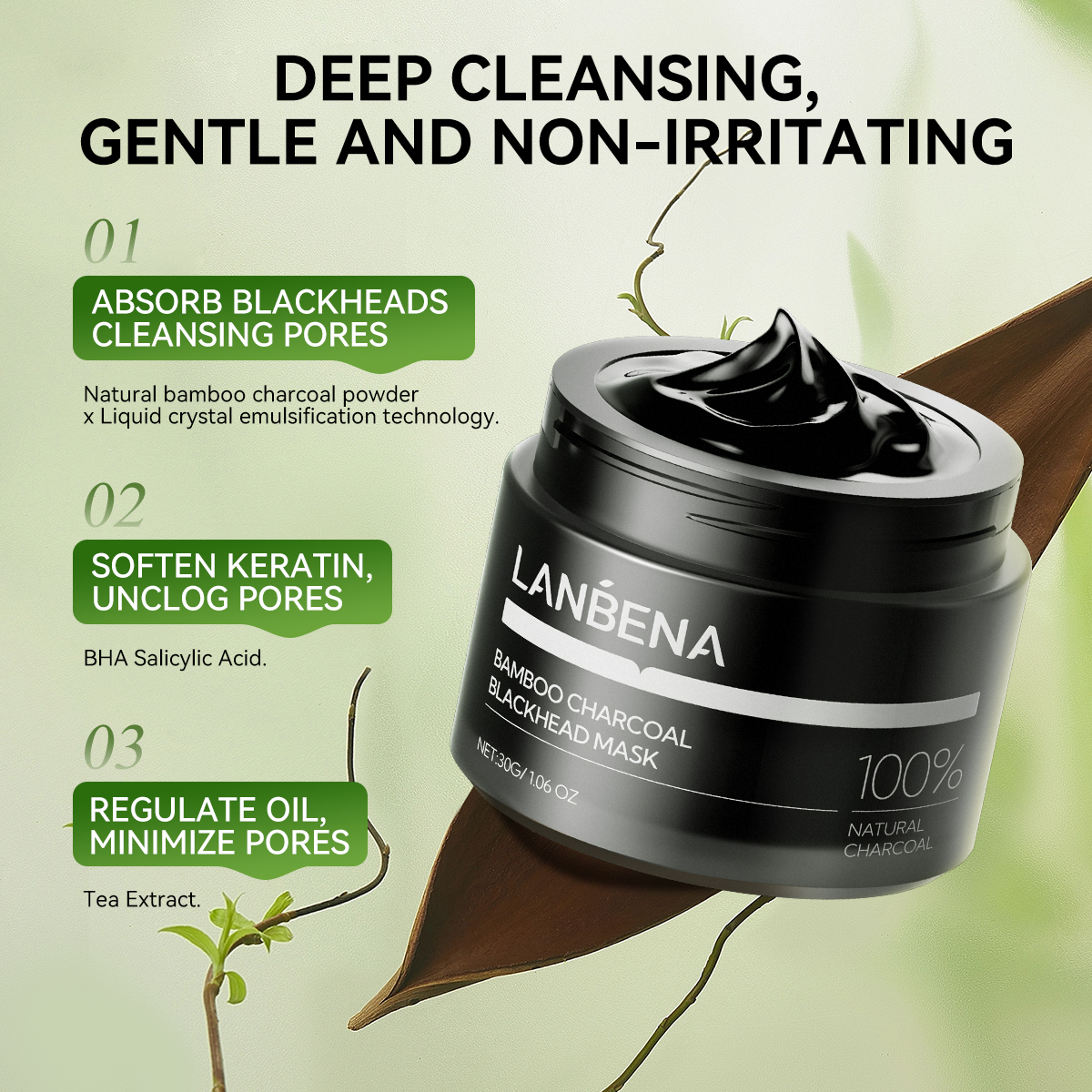 Lanbena Blackhead Remover Pores Shrink Serum And Nose Pore Strips Super Freckle Remover Skin Repair Cream