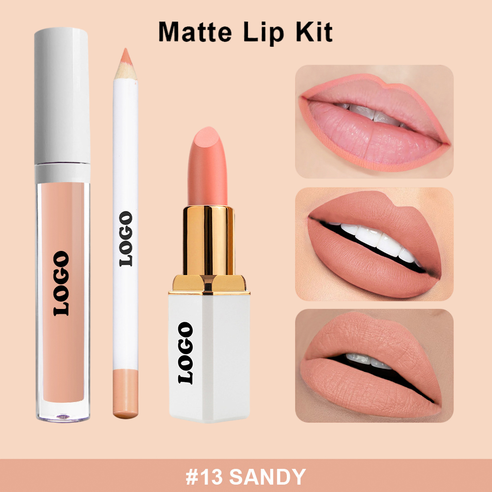 OEM/ODM Customizable Lip Kit-Private Label Lip Cosmetics Long Lasting Matte Glossy Liquid Lip Liner Lipstick Herbal Mineral