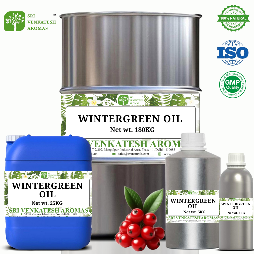 1 KG Bulk 100% Pure Wintergreen Essential Oil Top Grade Steam Distilled Private Label Manufacturer Supplier Exporter Wholesaler