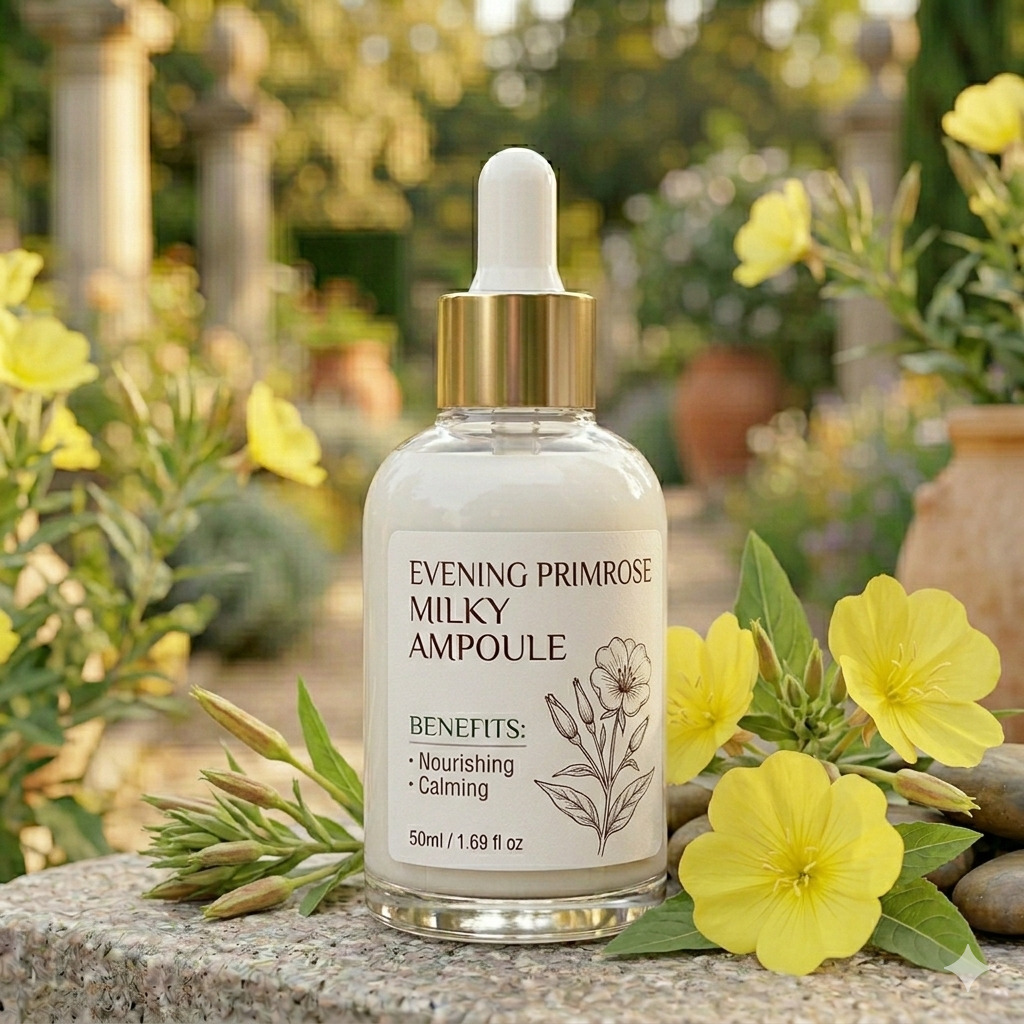 Korean Developed Evening Primrose ODM/OBM Ampoule Skincare Serum Anti-Aging Lightening Collagen Hyaluronic Acid Niacinamide