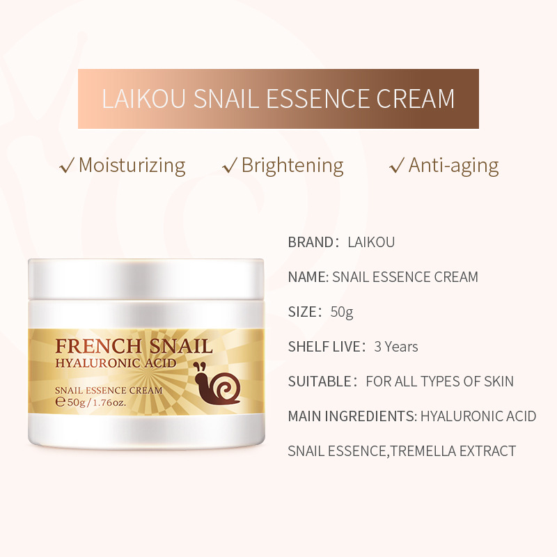 Manufacturer's Supply 50g Snail Essence Cream with Collagen and Niacinamide Moisturizing Skin Care Product
