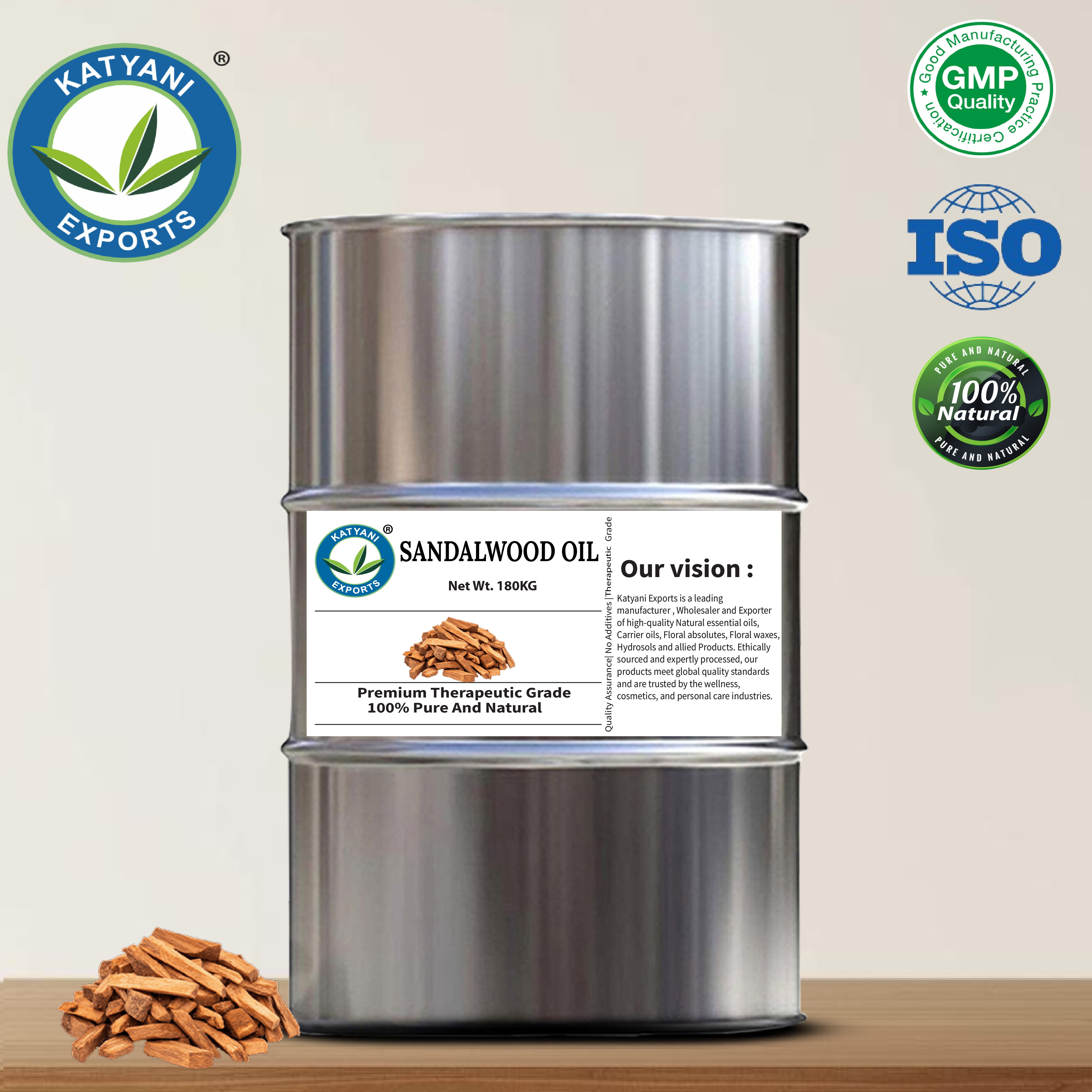 Sandalwood Oil (Santalum Album) - 100% Pure Premium Quality Wholesale Highly Recommended - By Katyani Exports Bulk Manufacturer
