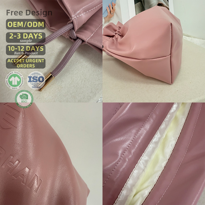 Manufacturer of Luxurious Faux Leather Gift Bag with Waxed Cord Wedding Favor &amp; Brand Packaging Embossed Logo Available