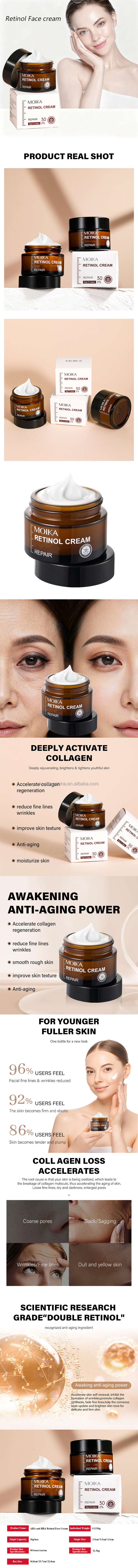 New Arrival Retinol Face Cream Herbal Moisturizing Anti-wrinkle Anti Puffiness Retinol Peptides Face Cream 30g\pc