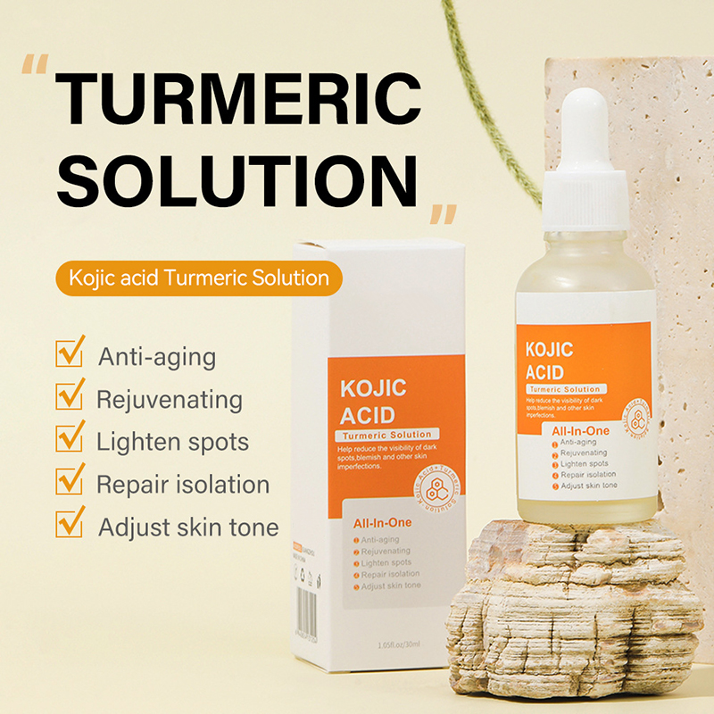 30ml Organic Skin Care Face Serum Anti Aging Lighten Spots Kojic Acid Turmeric Solution
