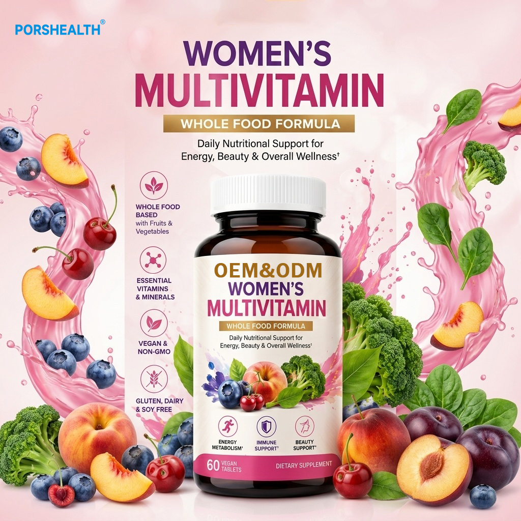 OEM ODM Women's Multivitamin Tablets Private Label Daily Wellness Beauty Support Supplement Manufacturer