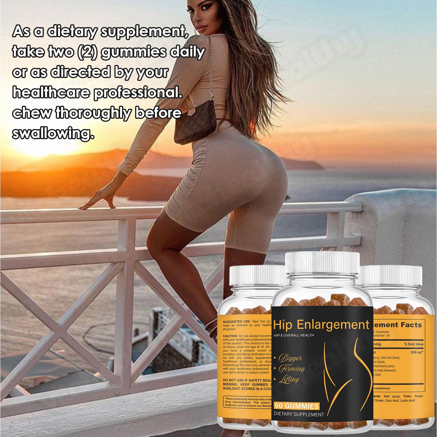 Vitahealthy OEM/ODM Private Label Factory Supply Natural Health Products 60 Hip Butt Enlargement Gummies