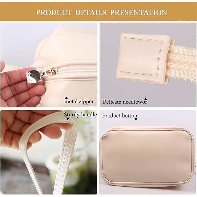 Custom Makeup Bag Leather Double Layer Large Cosmetic Organizer Bag Travel Accessories Toiletry Bag for Women Manufacturer